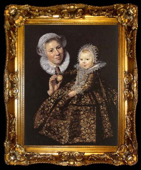 framed  Frans Hals Catharina Hooft with her Nurse, ta009-2